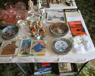 glassware and local books