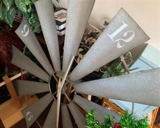 Large galvanized windmill clock
$100