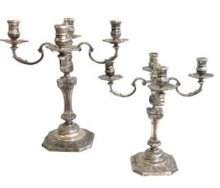 3900 Grams antique sterling silver candlesticks