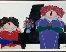 Borys Buzij Gouache Painting on Paper. Signed by Artist