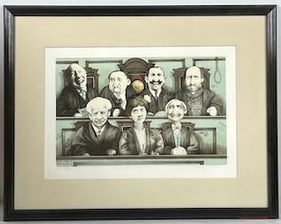 Bragg Pencil Signed Lithograph Titled Court of Appeals. Numbered 15/30