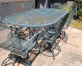 metal patio table and chairs