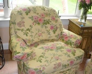 Ethan Allen Swivel Chair.  Additional Chair with Ottoman