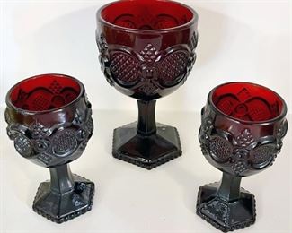 Avon Red Glass Goblets