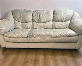 White Leather Style Sofa