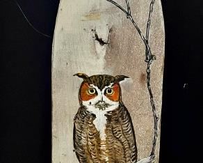 Hand Painted Owl on Wood