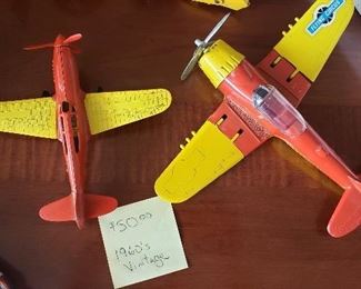 Vintage toys Hubely Die cast Flying Circus - Folding wings propeller planes 