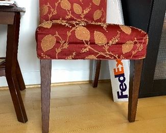 Red upholstered chairs 