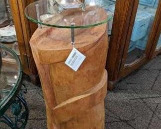 Wood and Glass Accent Table
