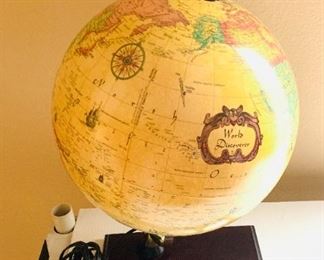 1980 Scan Lighted Globe with humidity, barometer and thermometer dials