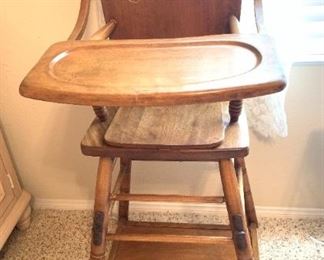 Antique Convertible High chair / Potty Chair / chair & table