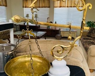 Vintage Brass and Porcelain Scale