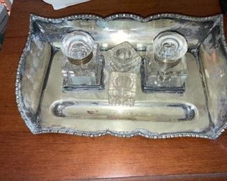 $100 - Antique Silverplated Ink Well 