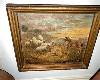 $50 - Small oil of sheep 