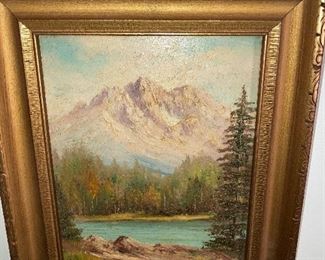 $65 - Carl Beck Small size Oil signed and info on reverse 