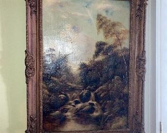 $100 -  signed D. Ross Large Antique Oil