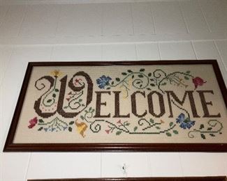 $40 - Cross - stitched Welcome