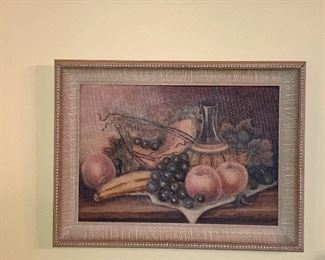 Pair fruit Oil Still Life Paintings  100 