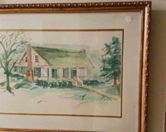 Watercolor of  Greek revival House  40