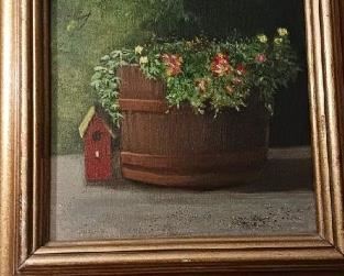 Teresa Oliver Cook Oil of Whiskey Barrel Flowers  75 