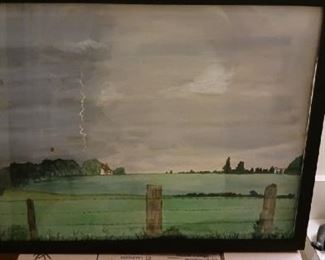 Early Old Canton Road Painting by Burris.   40