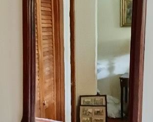 $50 - Mirror with carved fruit detail 