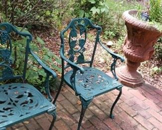 $100 - Pair of Heavy Iron Chairs 