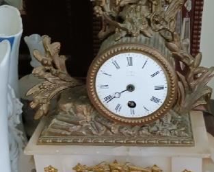 Alabaster and Gilt French Clock  