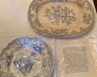 Blue transfer platter from Natchez $60