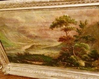 Antique Hudson River style oil painting Bought from Capt J C Hardy House Estate  150
