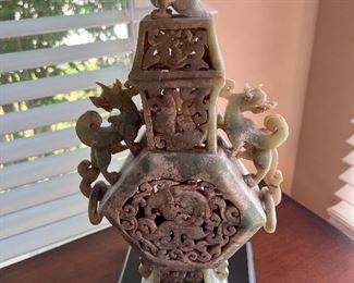 Carved Chinese urn 