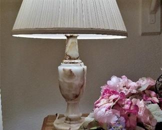 Marble lamp and florals