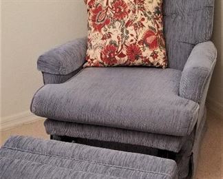 Gray blue recliner