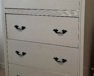 Tall white vintage dresser