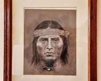 Native American signed portrait