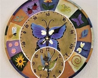 Butterfly clock and temperature gauge