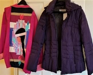 Calvin Klein jacket and Native American girl southwest appliqued jacket.