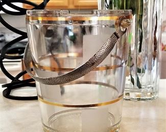 Mid-century modern glass ice bucket