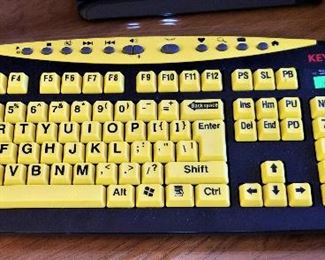 Large lettered yellow keyboard