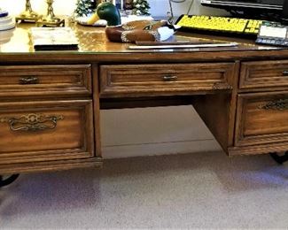 Wonderful office desk with wrought iron legs