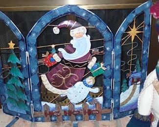 CHRISTMAS FIREPLACE SCREEN