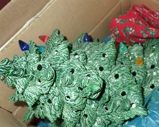 CERAMIC CHRISTMAS TREES WITH LIGHTS