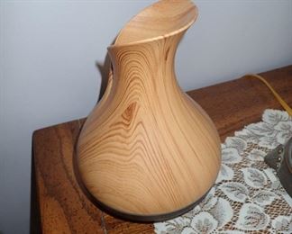 WOOD CARVED VASE
