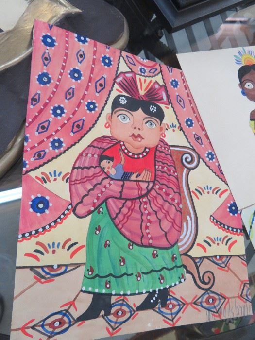 One of several vibrant original art pieces by Mexican artist Jose Maria de Servin