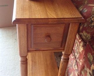 OAK END TABLE LONG AND NARROW