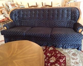 SOFA WITH WOOD TRIM