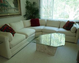 SOFT WHITE SECTIONAL - NICE CLEAN CONDITION
