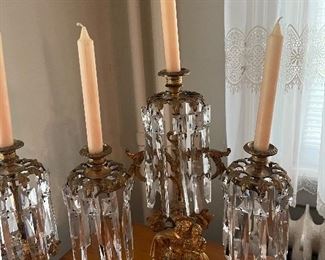 Three Piece Girondole Set in Original Fire Gilding ,  appraised by Carlsen Gallery several years ago at $700.00  replacement value.