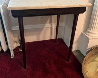 Pair Carrera Marble End Tables, 22.5" x 20"x 22.5"