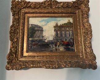 Small Painting Framed 13" x 15" (cannot read artist)
